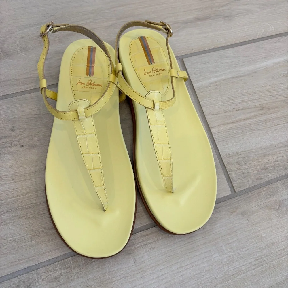 Sam Edelman Naomi Women's Thong Sandals Size 8.5, yellow, Vacation, Resort